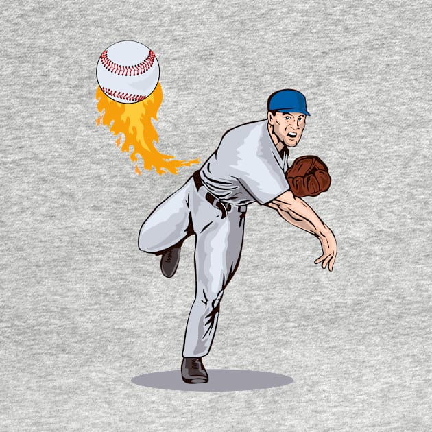 American Baseball Pitcher Retro by retrovectors